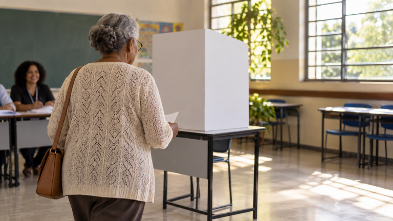 Votar em 2026 vale como prova de vida do INSS? Sim, mas faltar não corta benefício Mulher idosa em seção eleitoral, imagem ilustrativa sobre voto e prova de vida do INSS